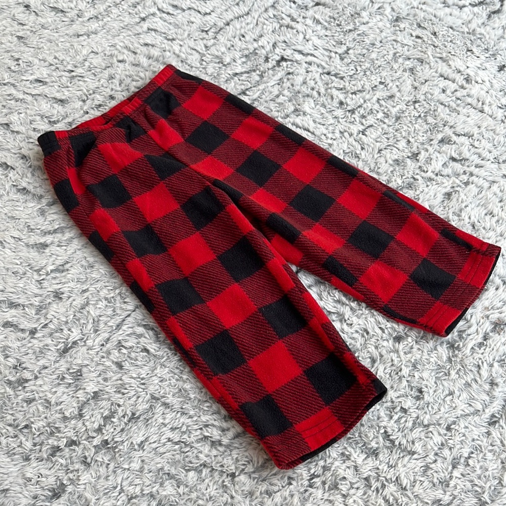Baby 18 Month Pajama Red and Black Flannel Pants